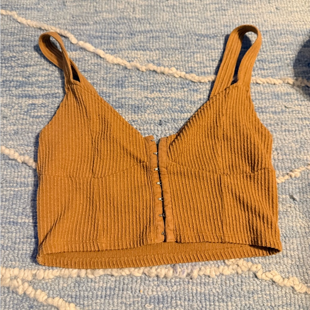 Ribbed Tan Crop Top